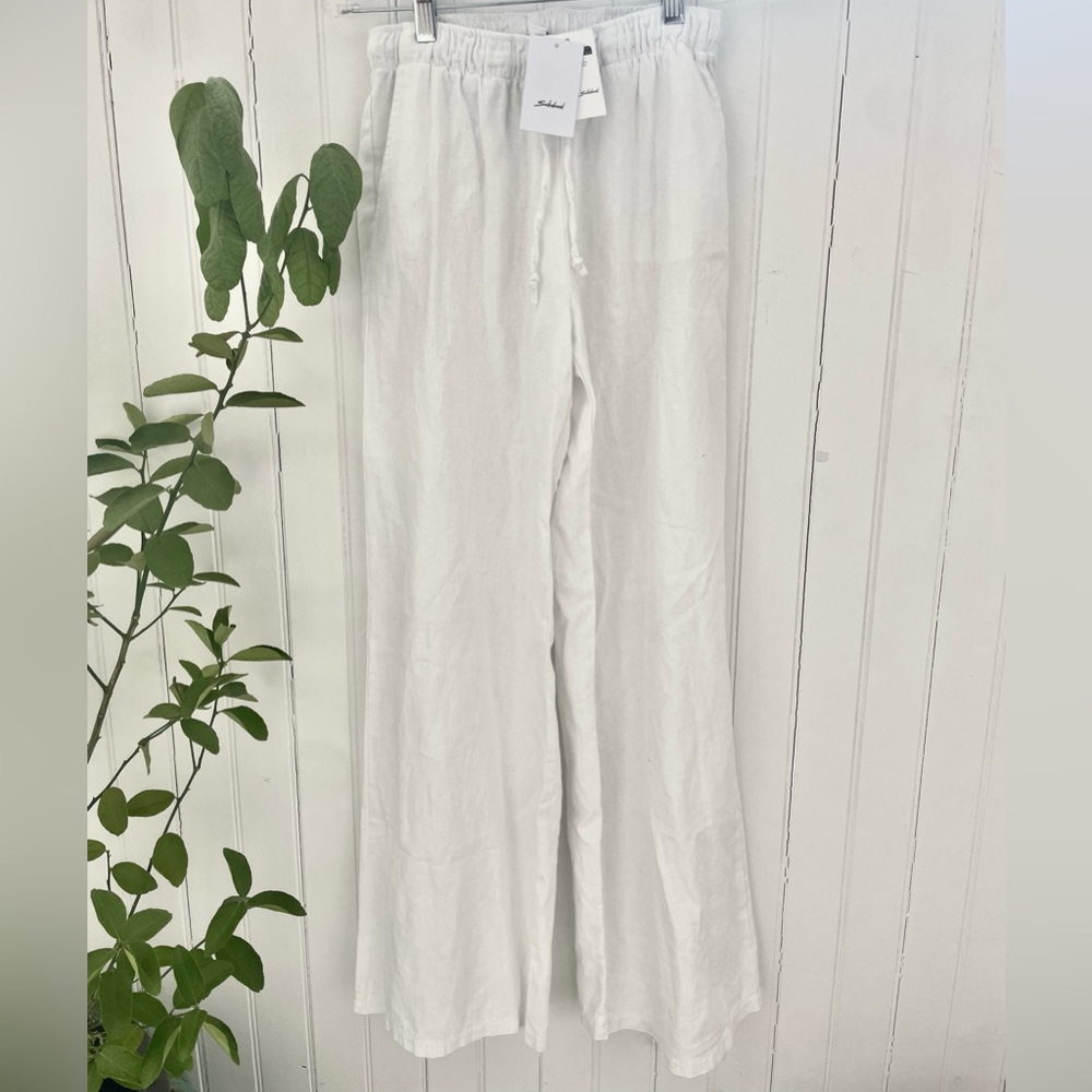 Wide leg linen pants